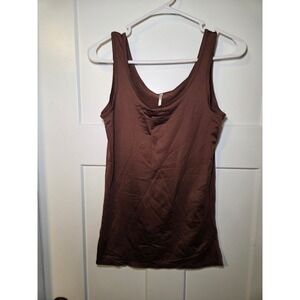 Nine One Eight Tank Top Chocolate Brown Scoop Neck Cami Small